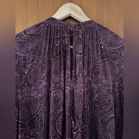 a new day Long Sleeve Purple Paisley Dress - Picture 2 of 3